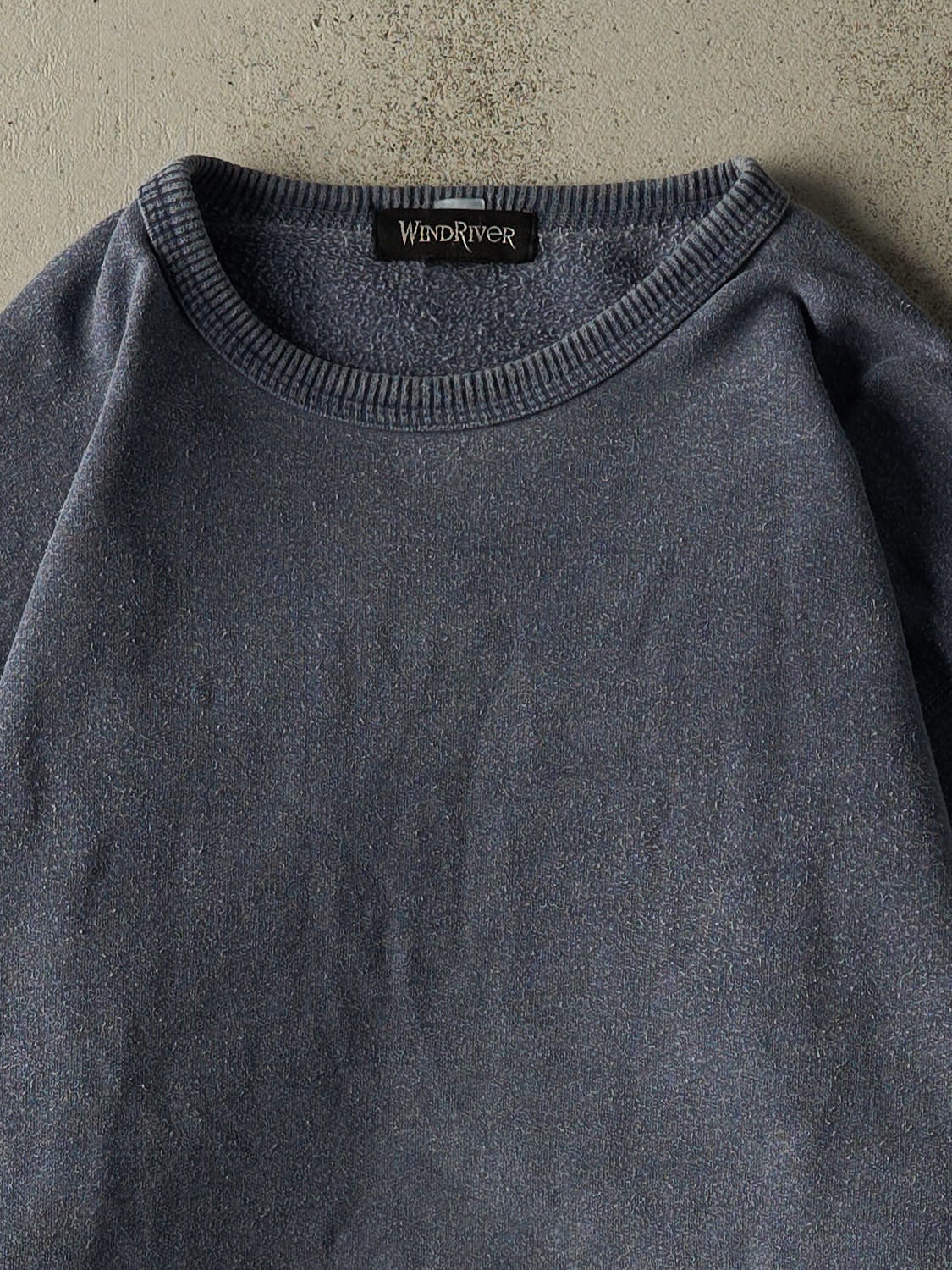 Vintage 90s Washed Blue Wind River Blank Crewneck (XL)