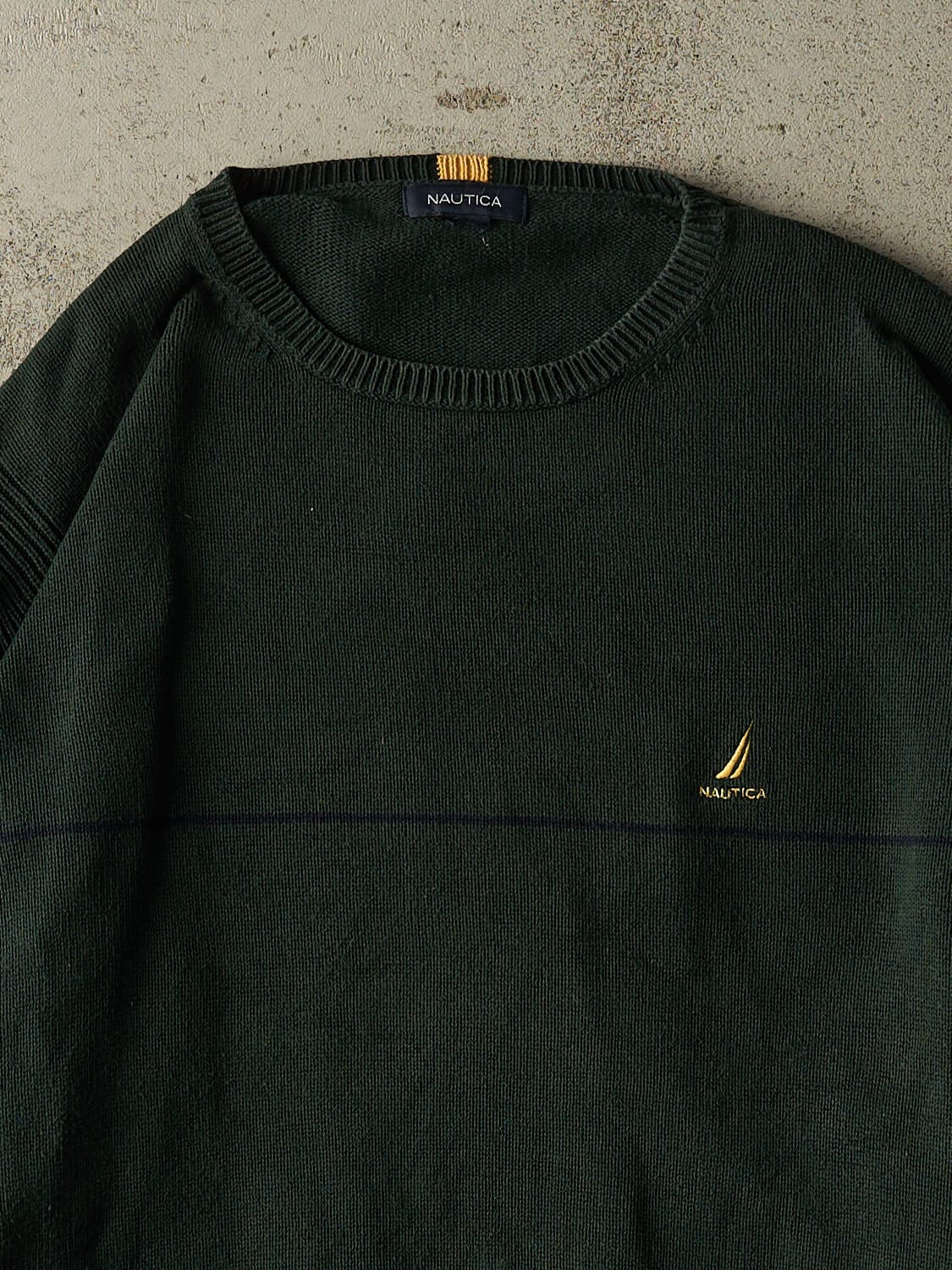 Vintage Y2K Green Nautica Embroidered Knit (XL)