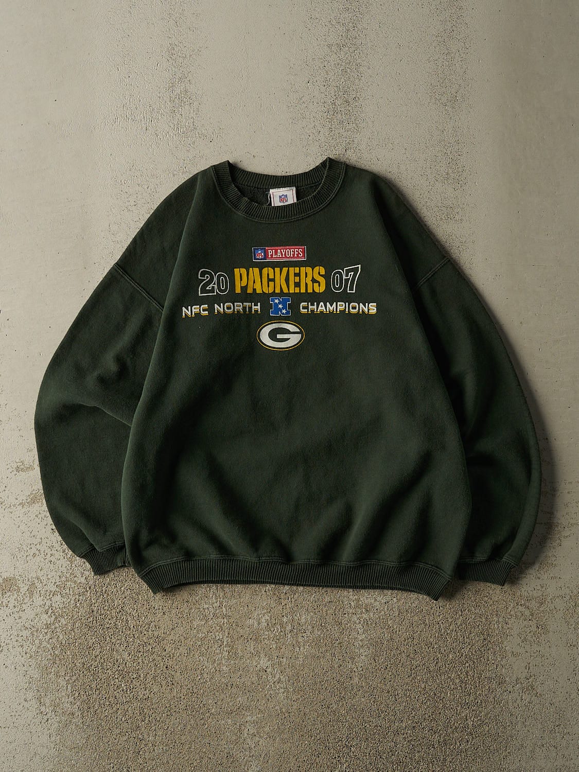 Vintage 07' Green Green Bay Packers NFC Champions Crewneck (M/L)