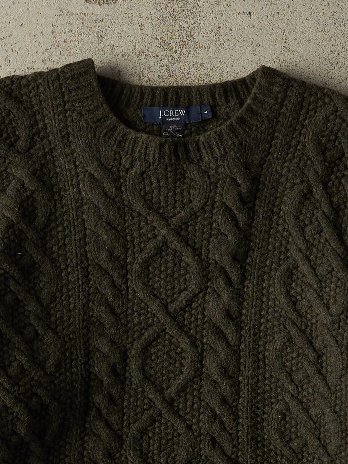 Vintage Y2K Green Cable Knit (S/M)