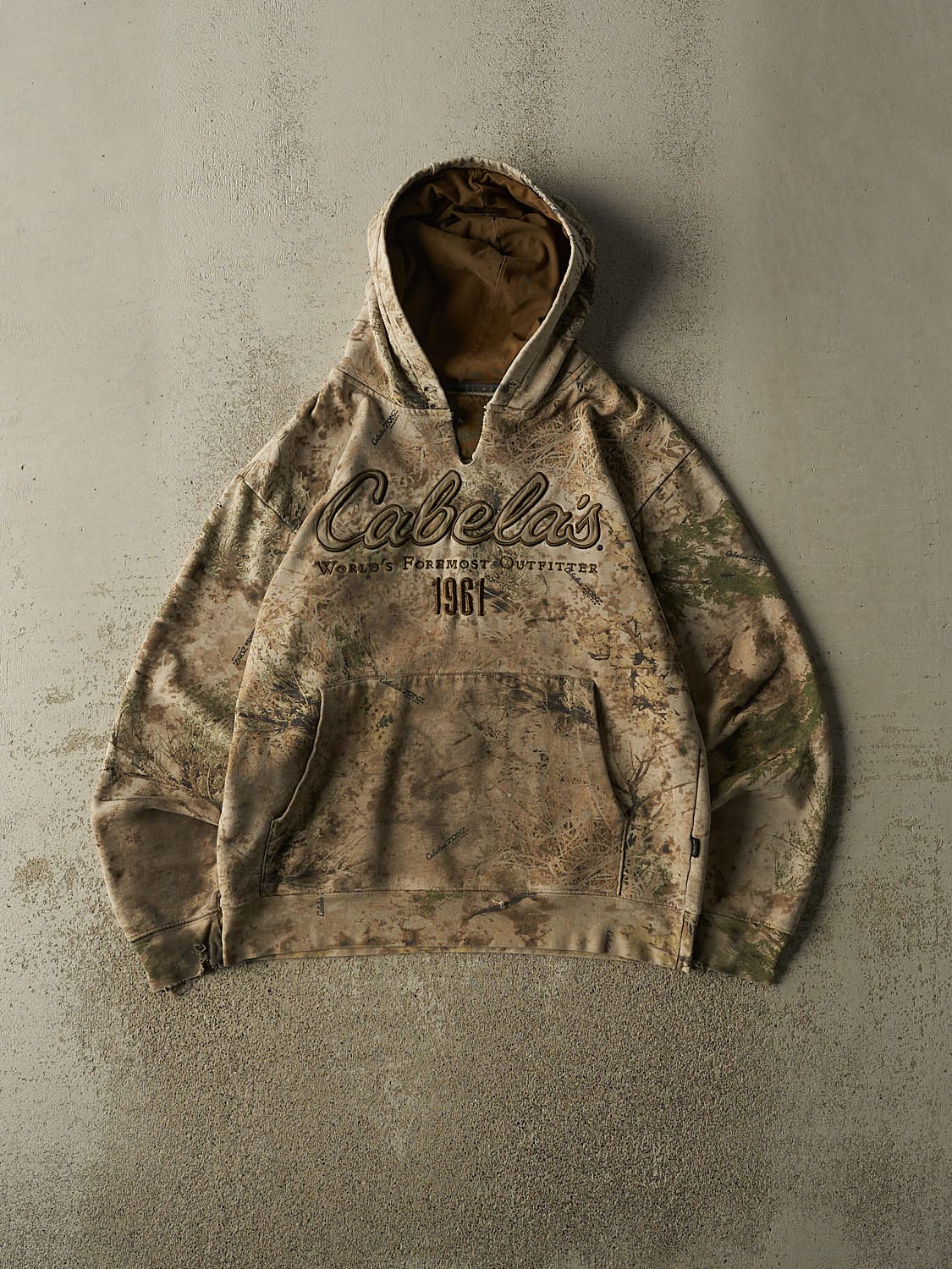 Vintage 90s Camo Cabela's Embroidered Hoodie (M)