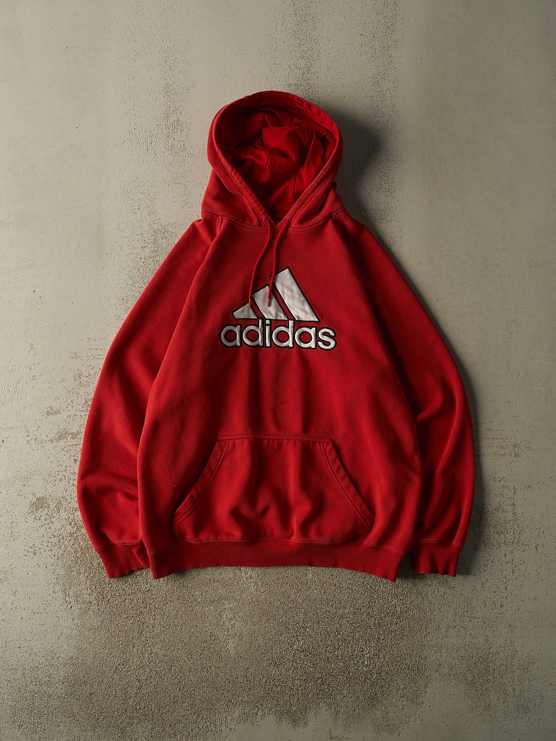 Vintage 90s Red Adidas Embroidered Hoodie (XL/XXL)