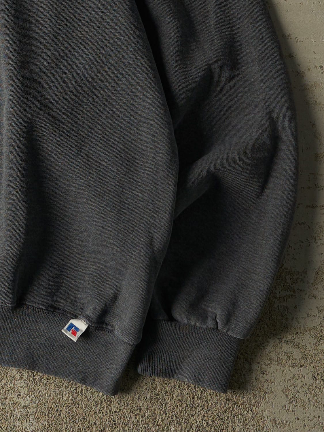 Vintage 90s Charcoal Grey Russell Athletic Blank Crewneck (M/L)