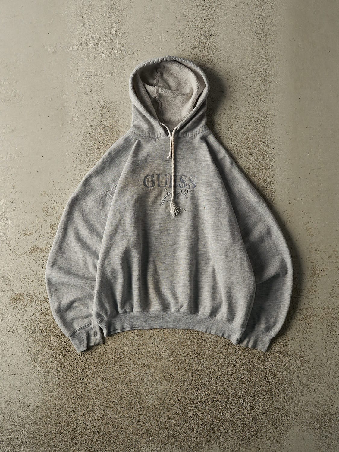 Vintage 90s Grey Guess Jeans Embroidered Hoodie (XS/S)