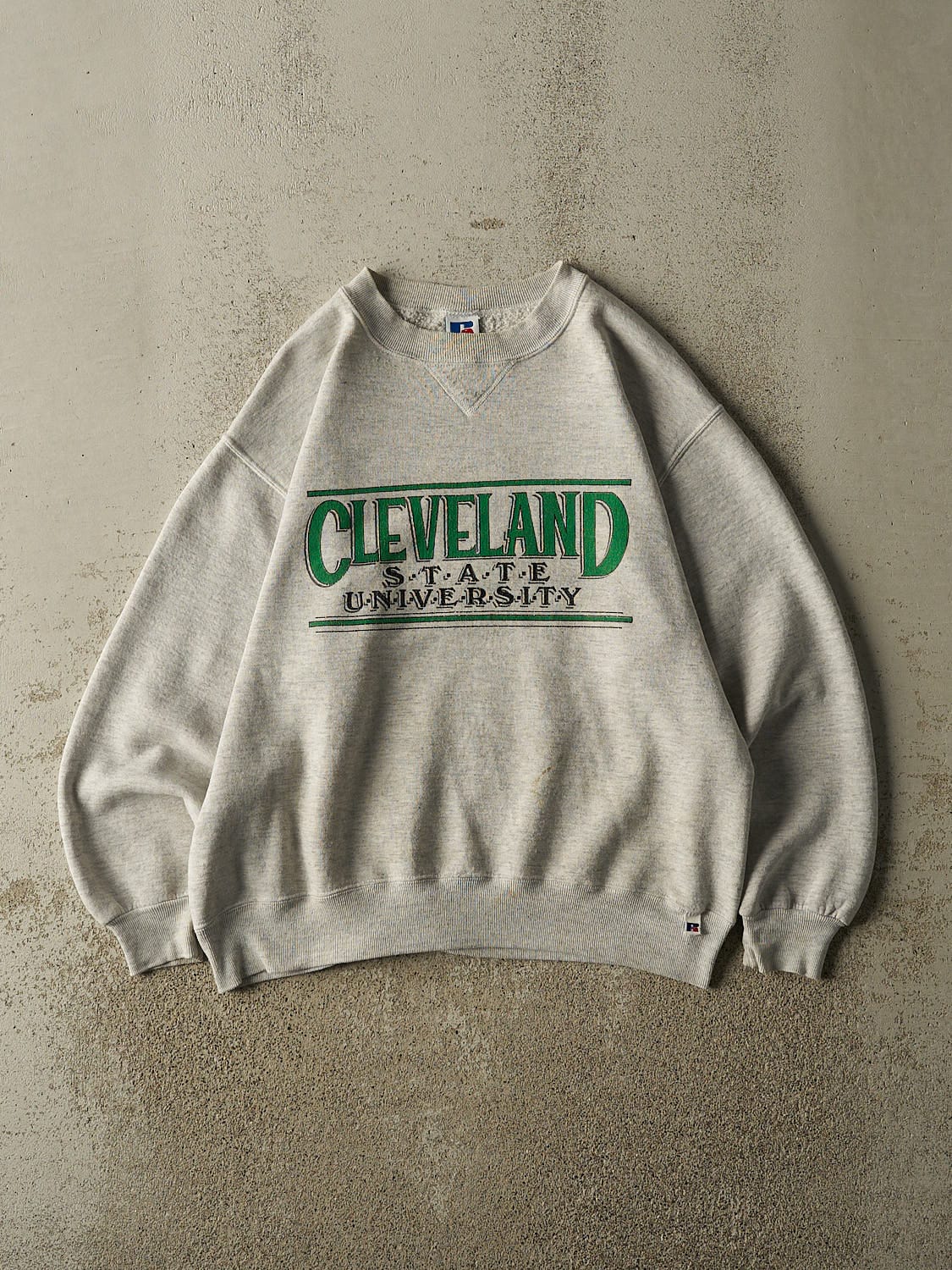 Vintage 90s Heather Grey Russell Athletic Cleveland State University Crewneck (M)