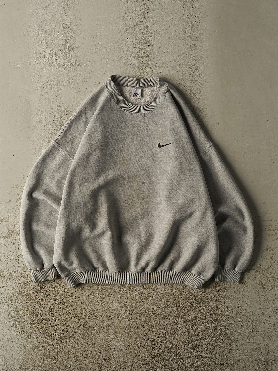 Vintage 90s Grey Nike Embroidered Swoosh Crewneck (XL/XXL)