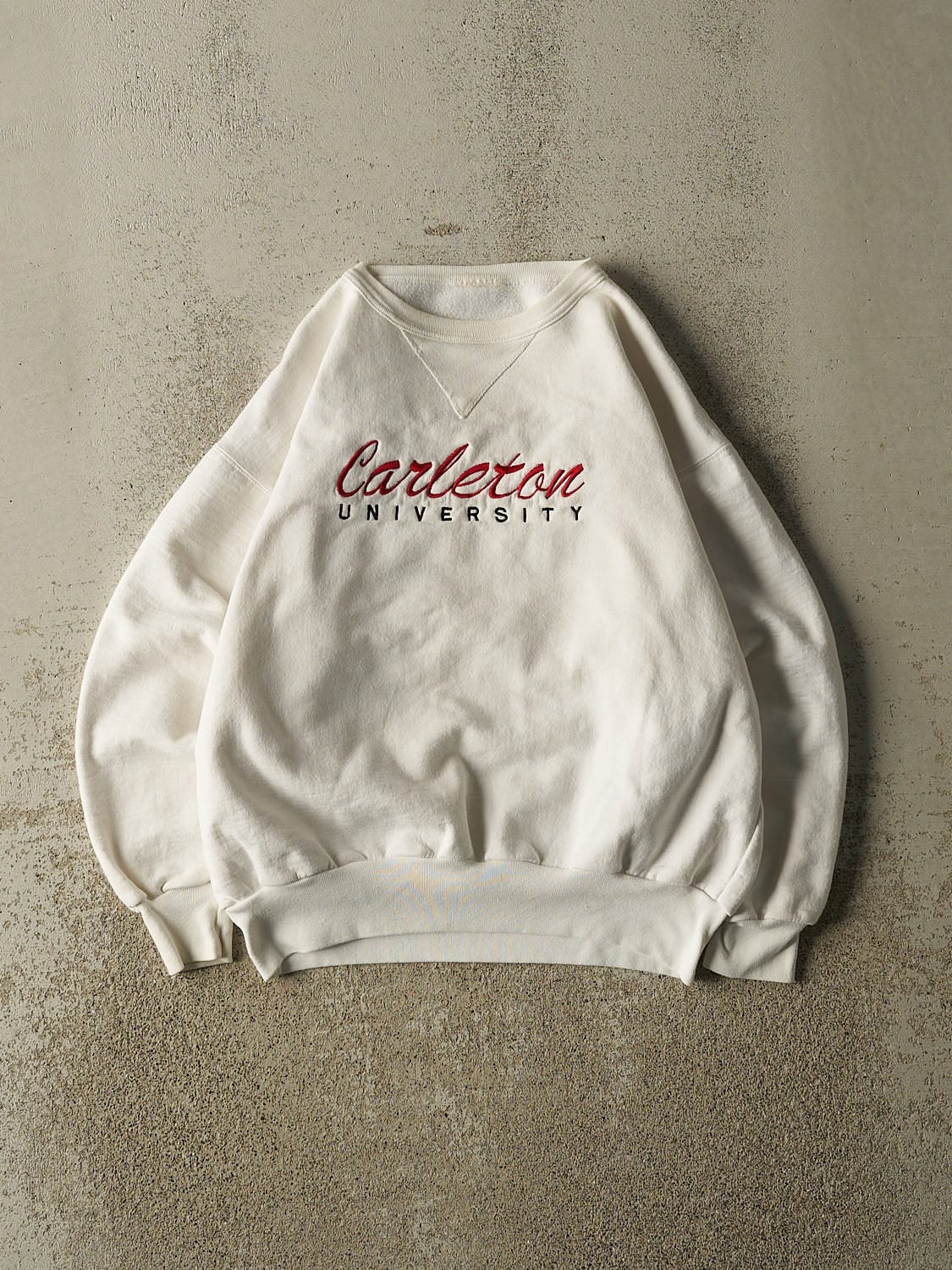 Vintage 90s White Carleton University Crewneck (XS/S)