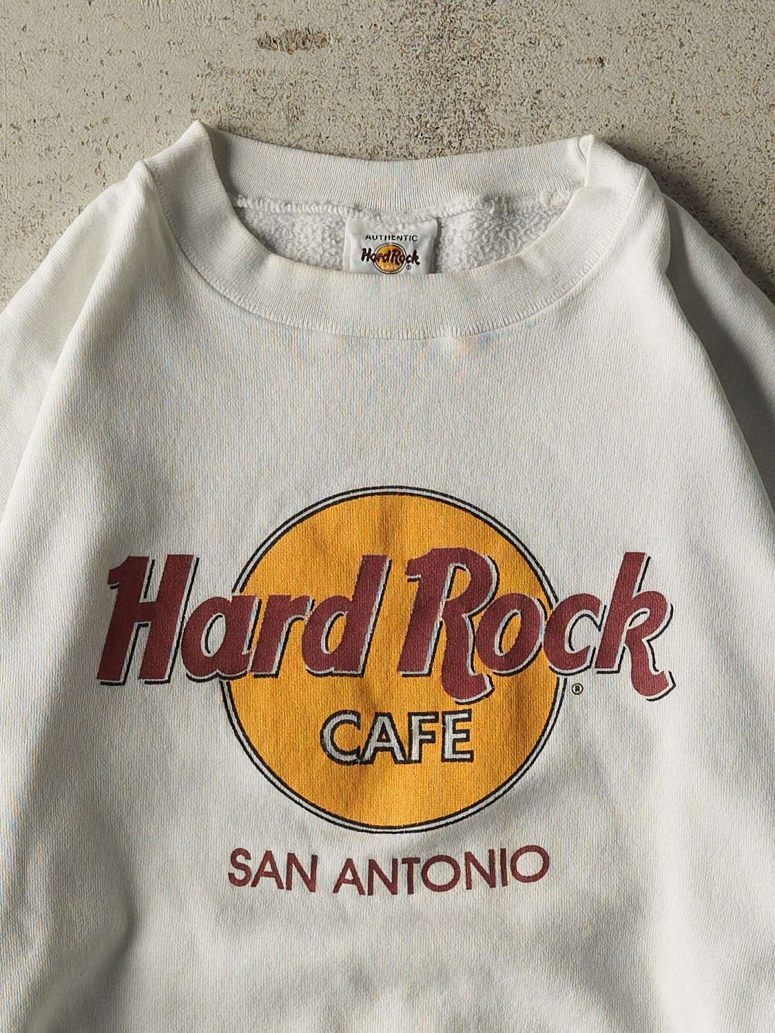 Vintage 90s White Hard Rock Cafe San Antonio Crewneck (M)
