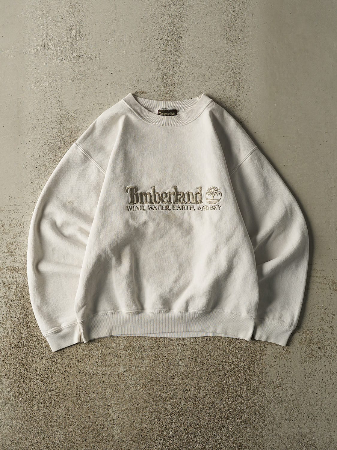 Vintage 90s Beige Timberland Embroidered Crewneck (S/M)