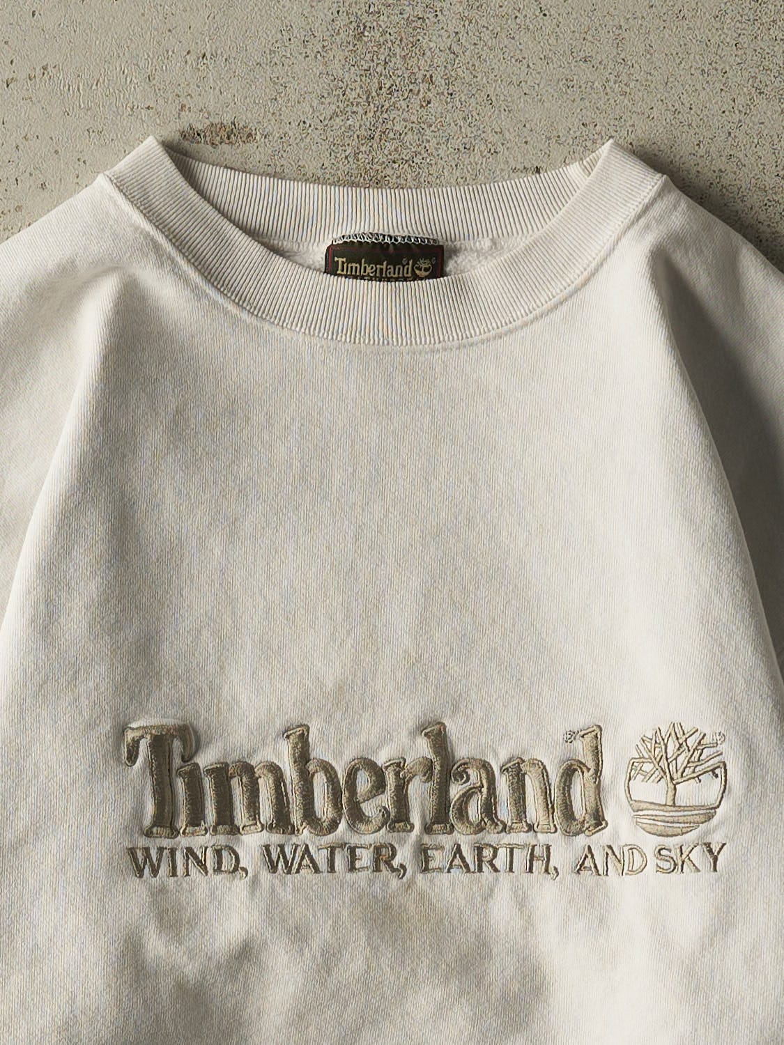 Vintage 90s Beige Timberland Embroidered Crewneck (S/M)
