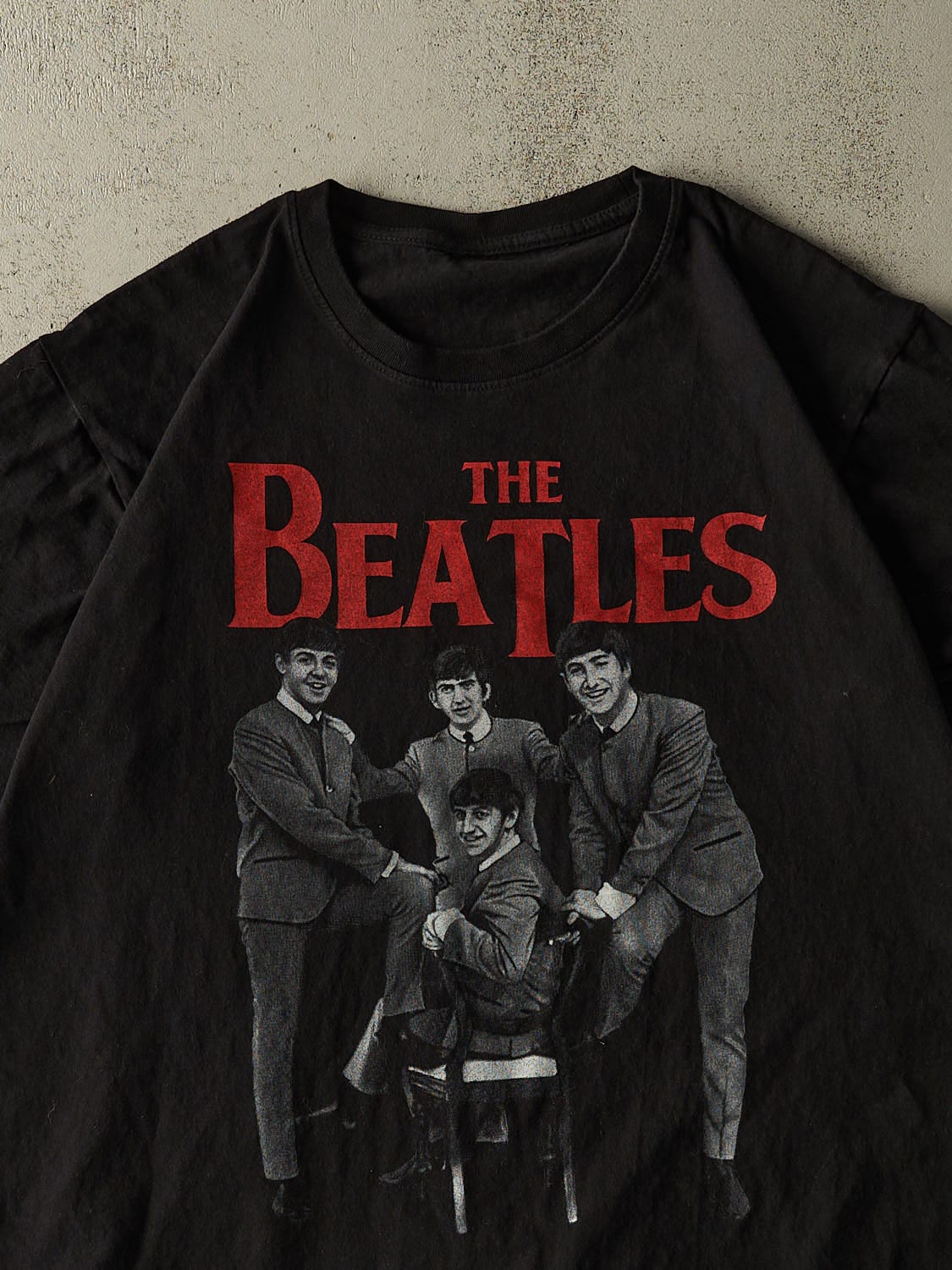 Vintage 90s Black The Beatles Tee (XL/XXL)
