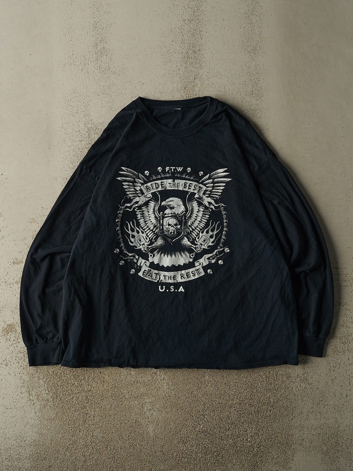 Vintage Y2K Black Ride The Best Biker Long Sleeve (XL/XXL)