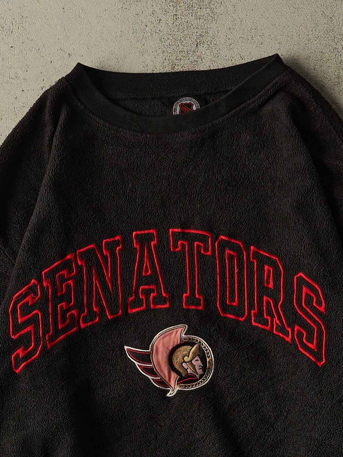 Vintage 90s Black Ottawa Senators Embroidered Fleece Crewneck (L/XL)