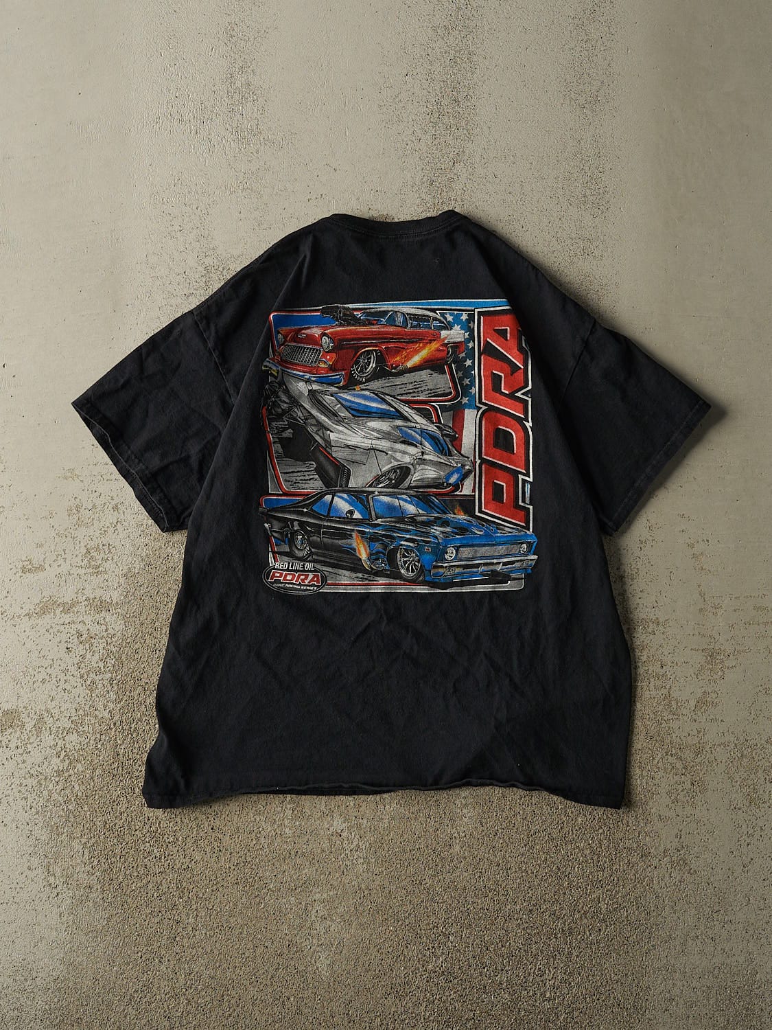 Vintage Y2K Black PDRA Drag Racing Tee (L)