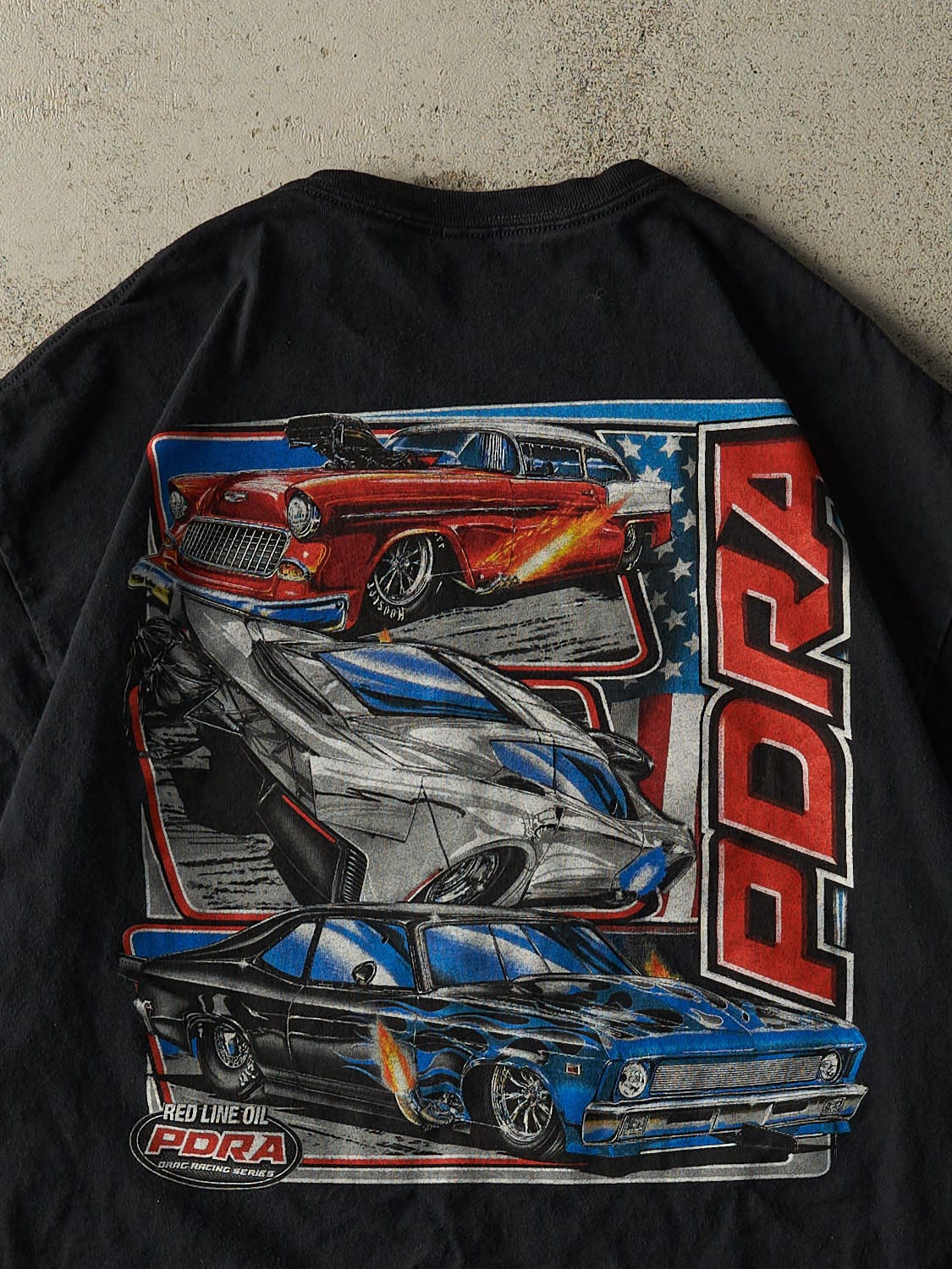 Vintage Y2K Black PDRA Drag Racing Tee (L)