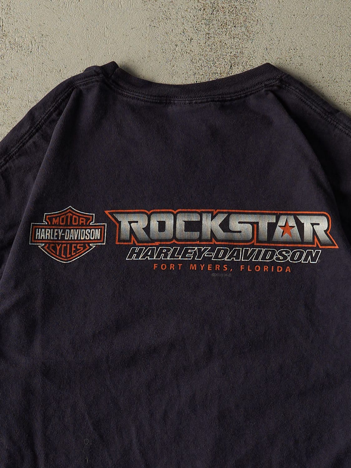 19' Navy Blue Harley Davidson Fort Myners FL Pocket Tee (XL)