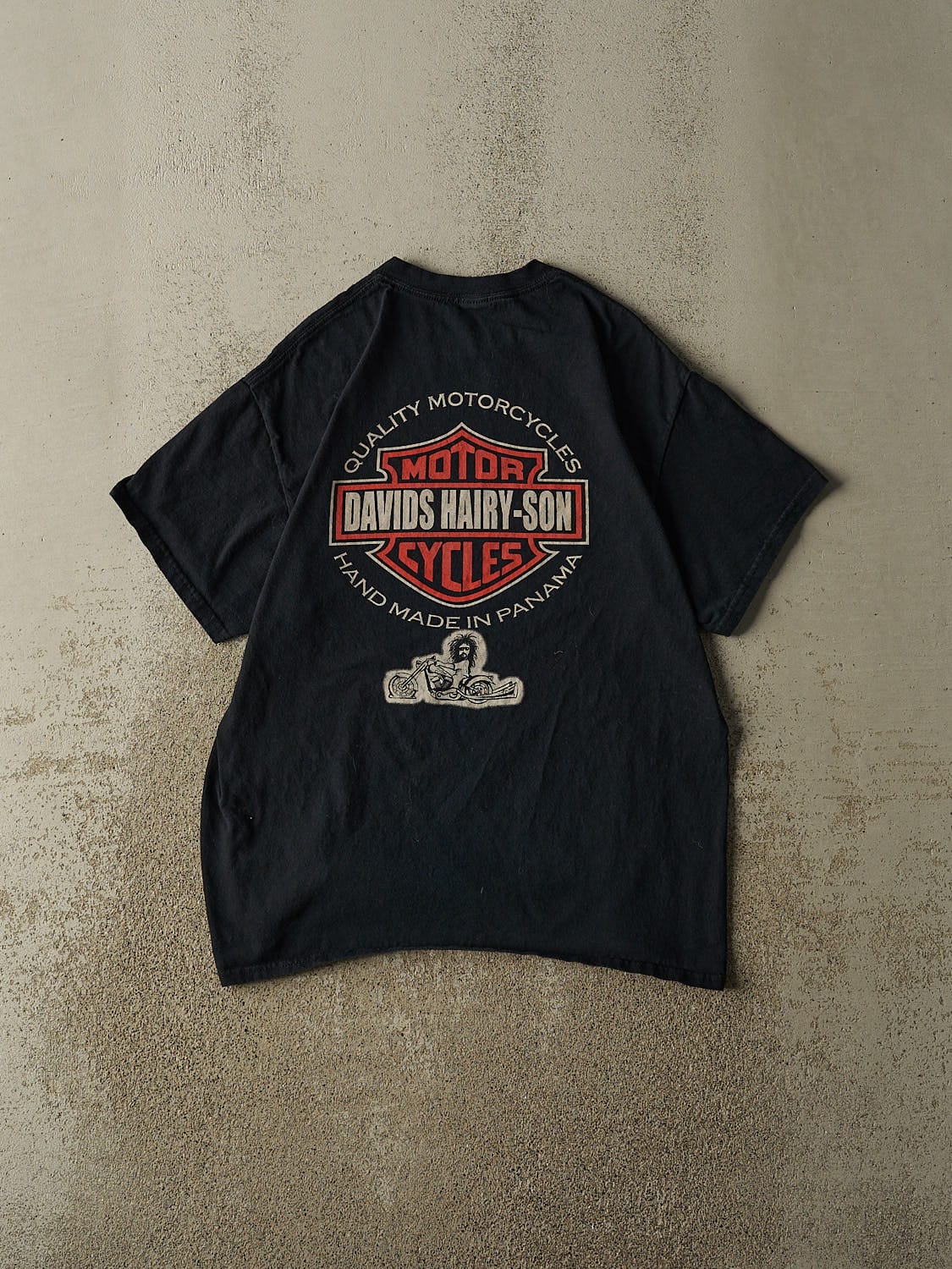 Vintage Y2K Black Harley Davidson Parody "Davids Hairy-Son" Tee (M/L)