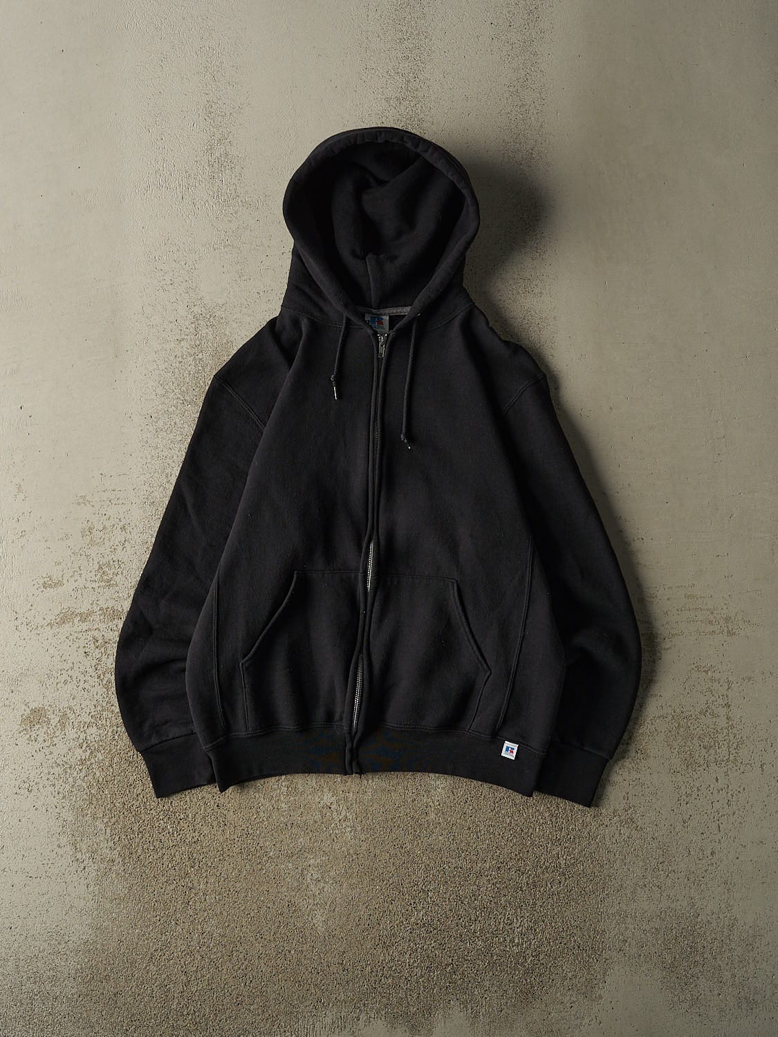 Vintage Y2K Black Russell Athletic Zip Up Hoodie (M/L)