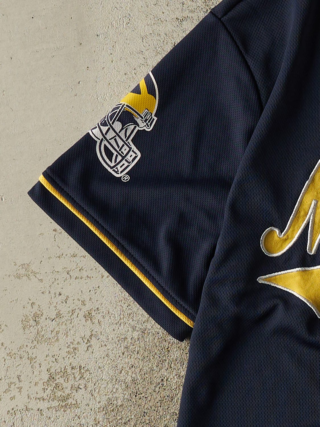 Vintage Y2K Navy Blue University of Michigan Baseball Jersey (M/L)
