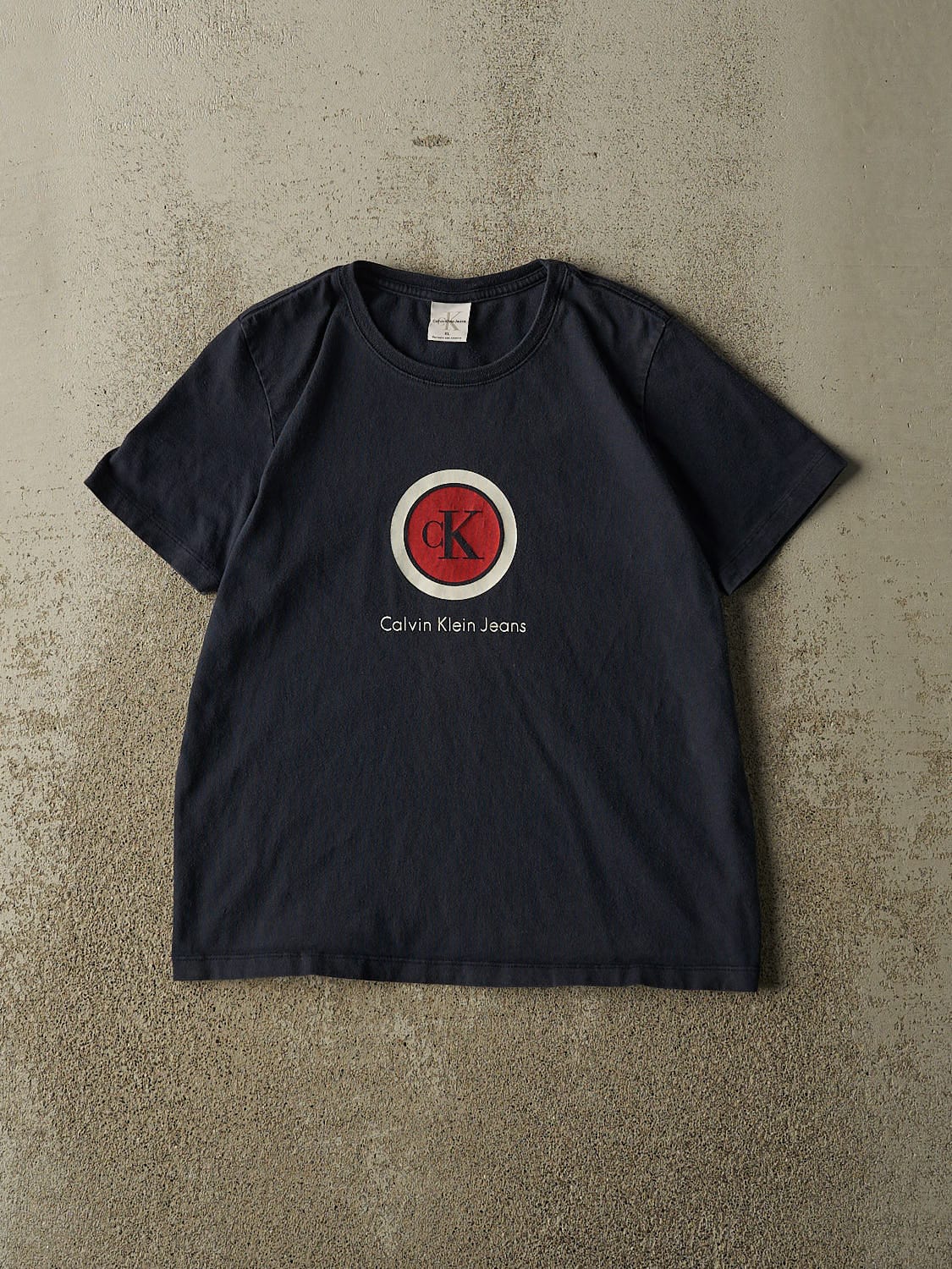 Vintage 90s Navy Blue Calvin Klein Jeans Baby Tee (XS/S)