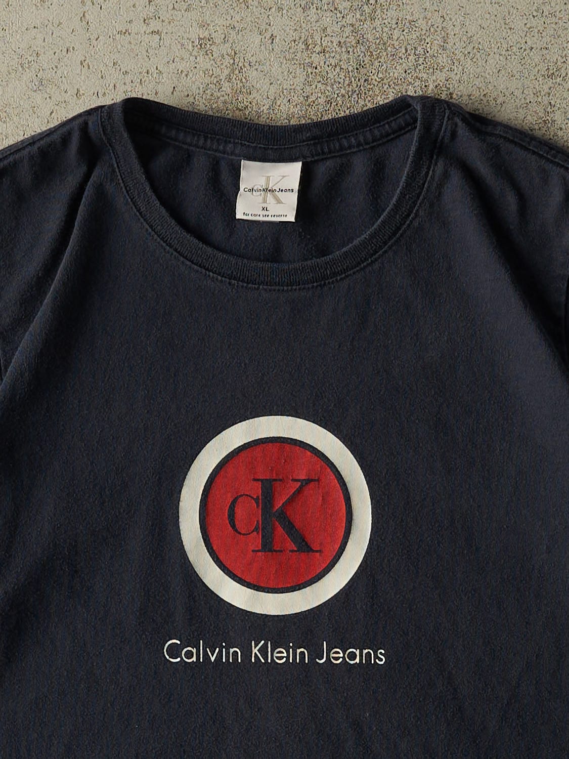Vintage 90s Navy Blue Calvin Klein Jeans Baby Tee (XS/S)
