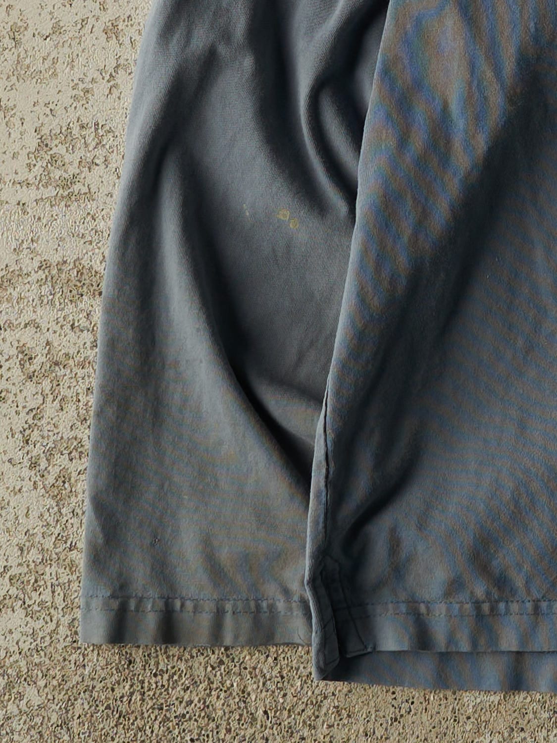 Vintage 90s Slate Blue Striped Long Sleeve (S/M)