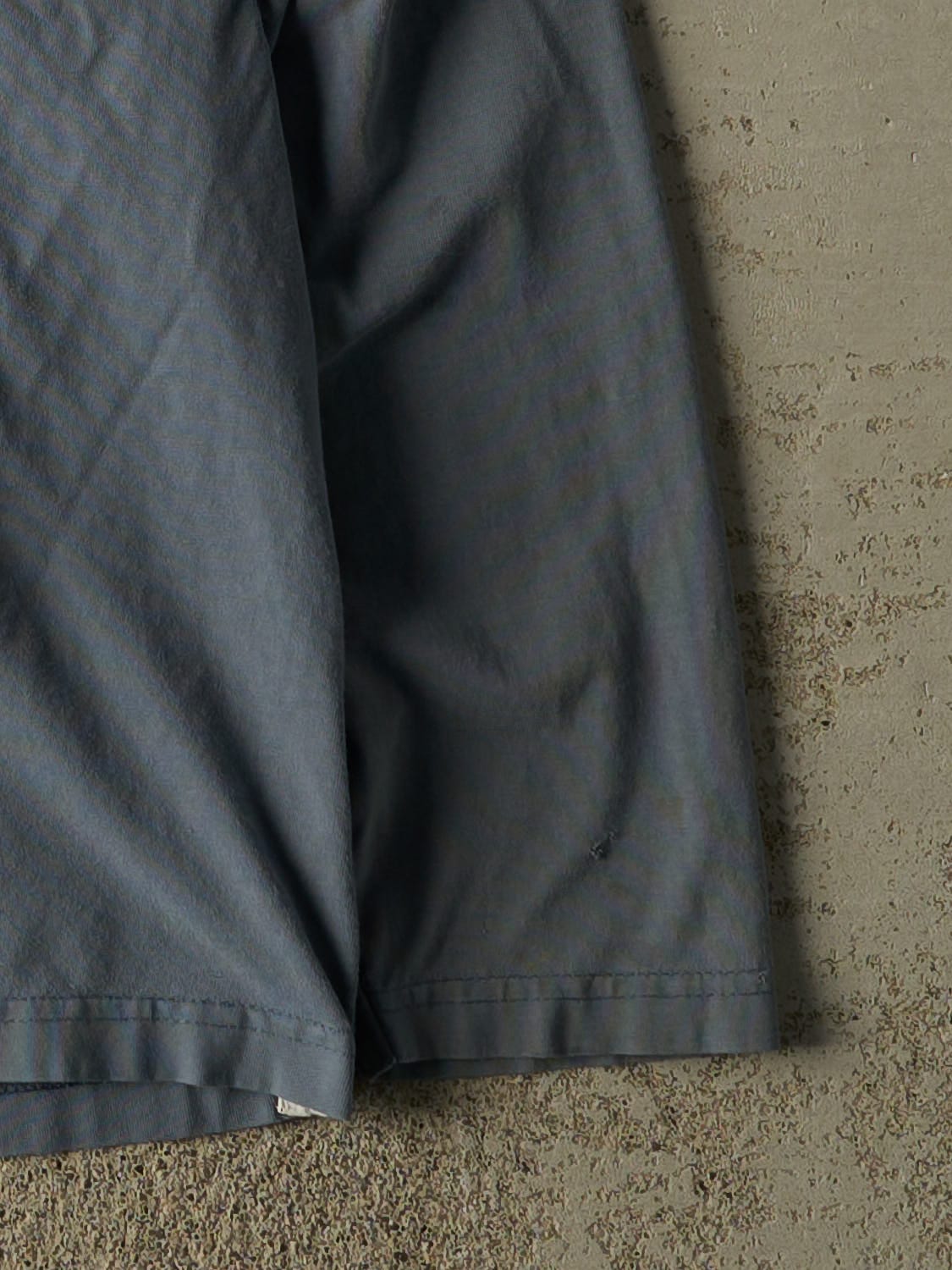Vintage 90s Slate Blue Striped Long Sleeve (S/M)