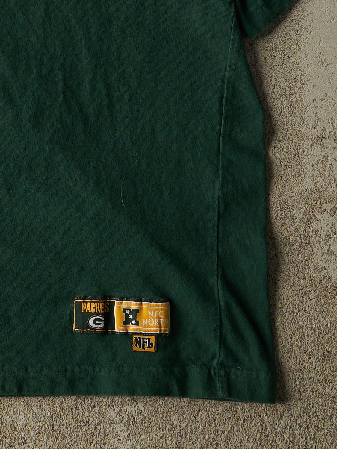 Vintage Y2K Green Green Bay Packers Embroidered Tee (M)