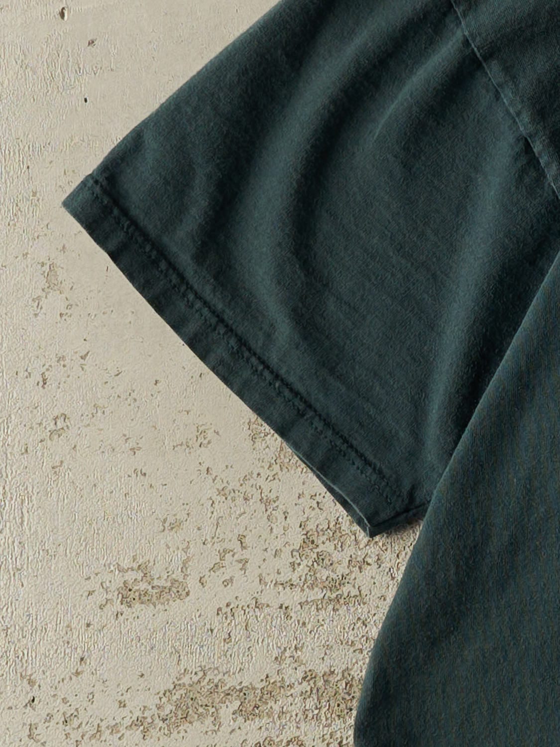 Vintage 90s Sun Faded Green Russell Athletic Blank Tee (L/XL)