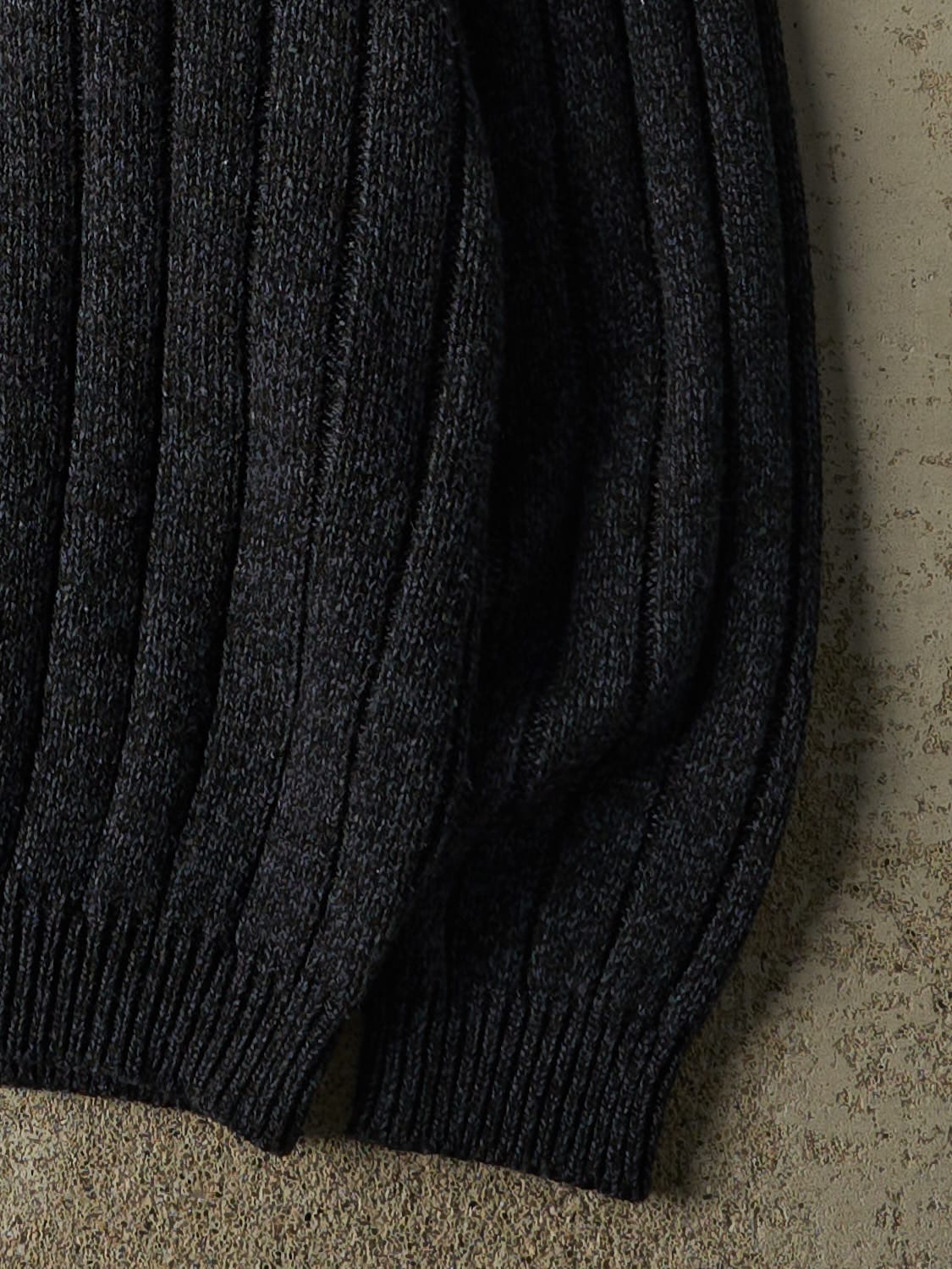 Vintage 90s Navy Blue Quarter Button Knit (XL)