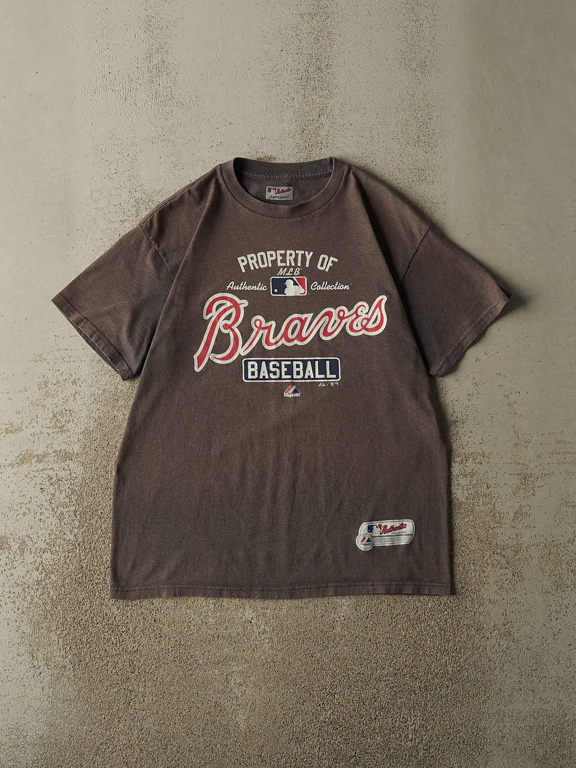Vintage Y2K Charcoal Grey Atlanta Braves Tee (M/L)