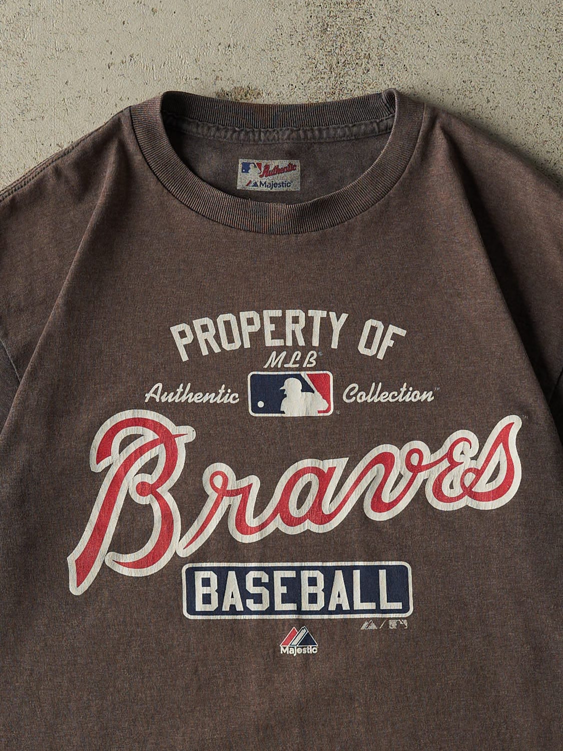 Vintage Y2K Charcoal Grey Atlanta Braves Tee (M/L)