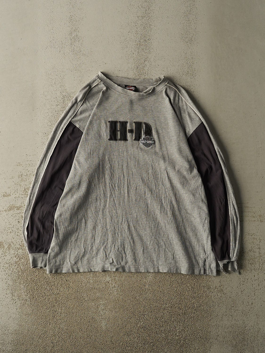 Vintage 90s Grey Harley Davidson Embroidered Long Sleeve (XL)