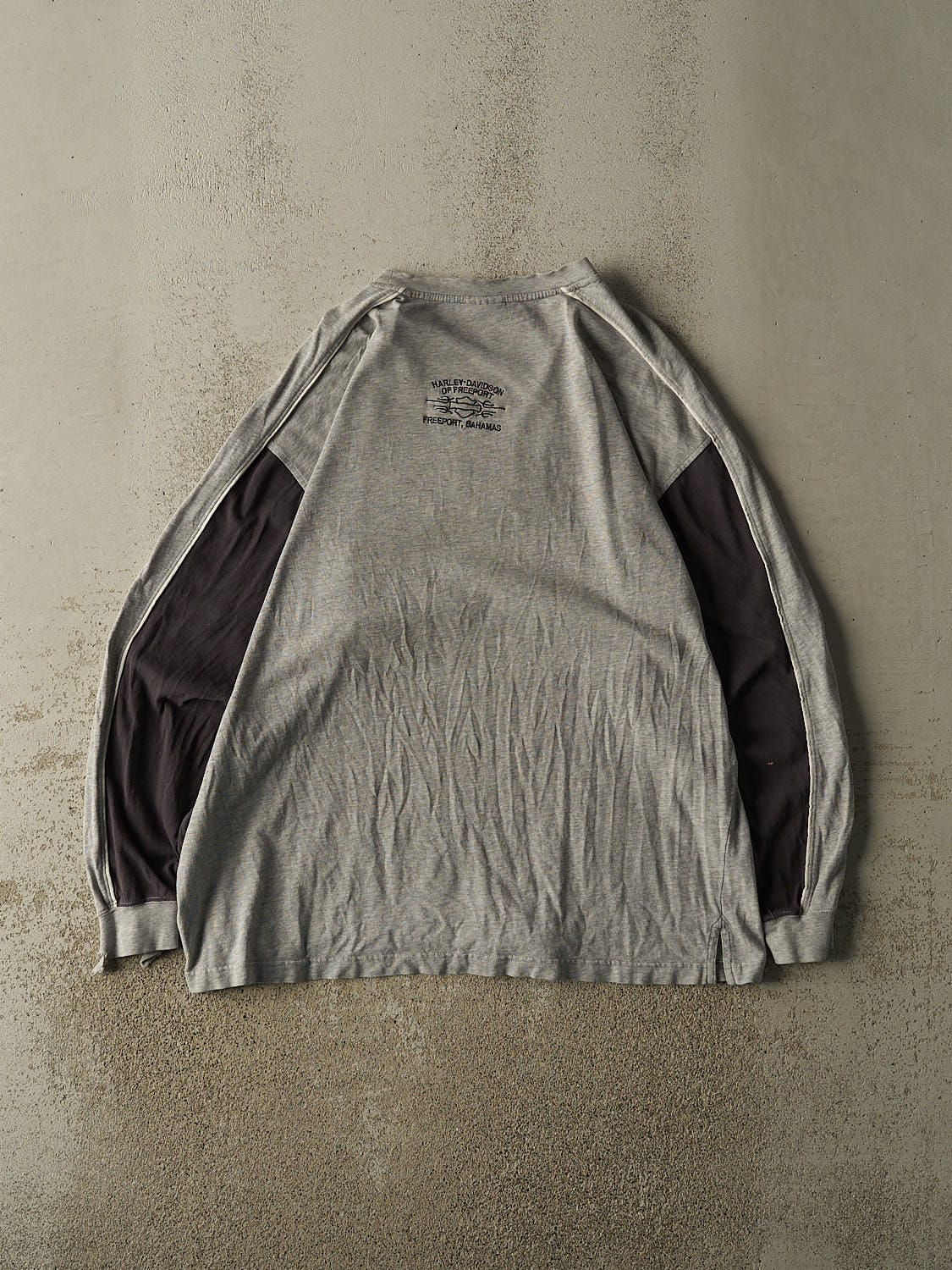 Vintage 90s Grey Harley Davidson Embroidered Long Sleeve (XL)