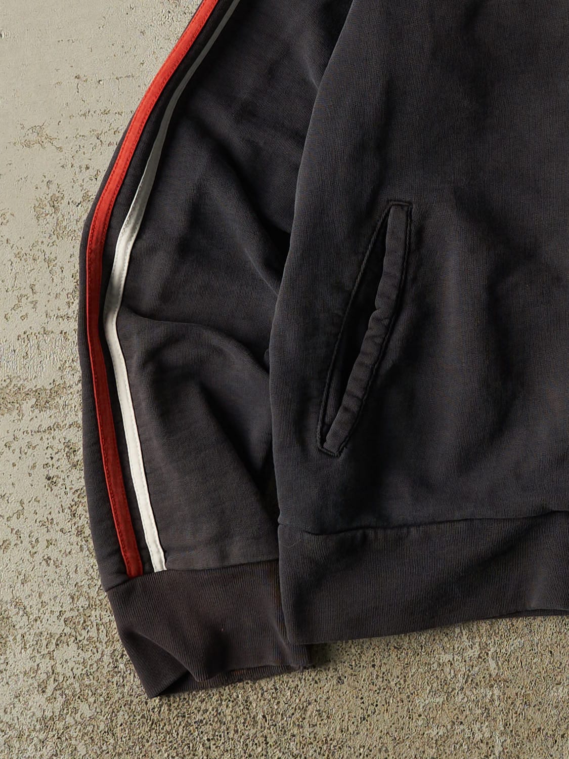Vintage Y2K Navy Blue Roma Zip Up Track Sweater (S)