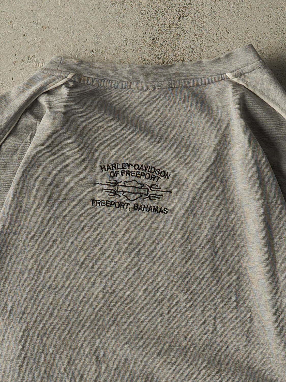 Vintage 90s Grey Harley Davidson Embroidered Long Sleeve (XL)