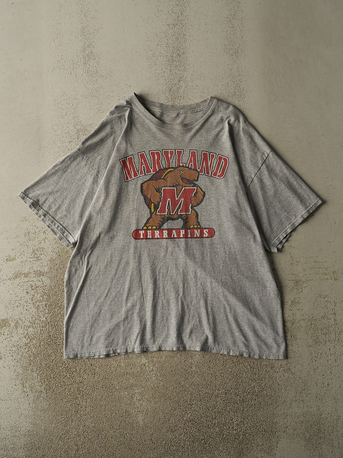 Vintage Y2K Grey University of Maryland Terrapins Tee (XL)