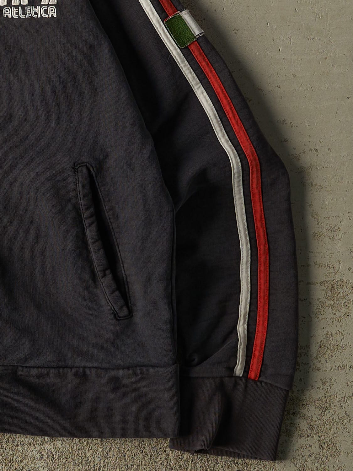 Vintage Y2K Navy Blue Roma Zip Up Track Sweater (S)