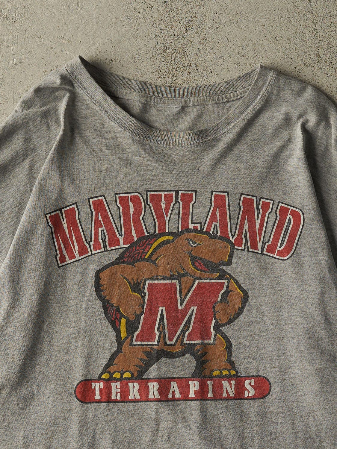 Vintage Y2K Grey University of Maryland Terrapins Tee (XL)
