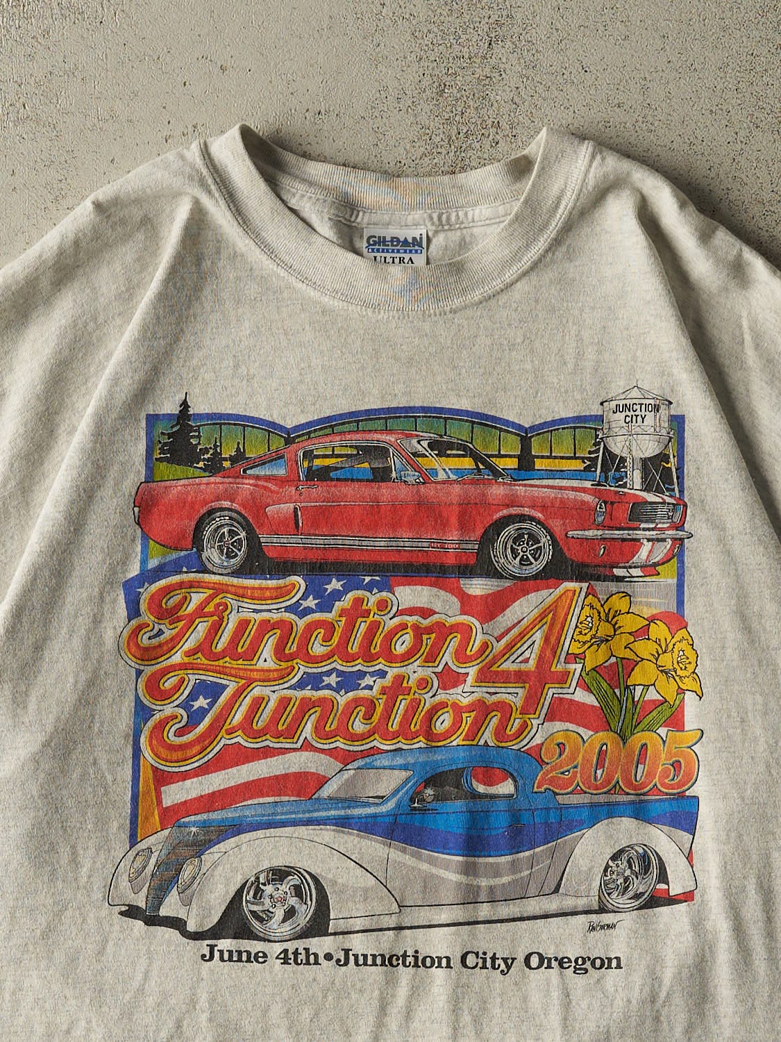 Vintage 05' Heather Grey Function 4 Junction Racing Tee (XXL)