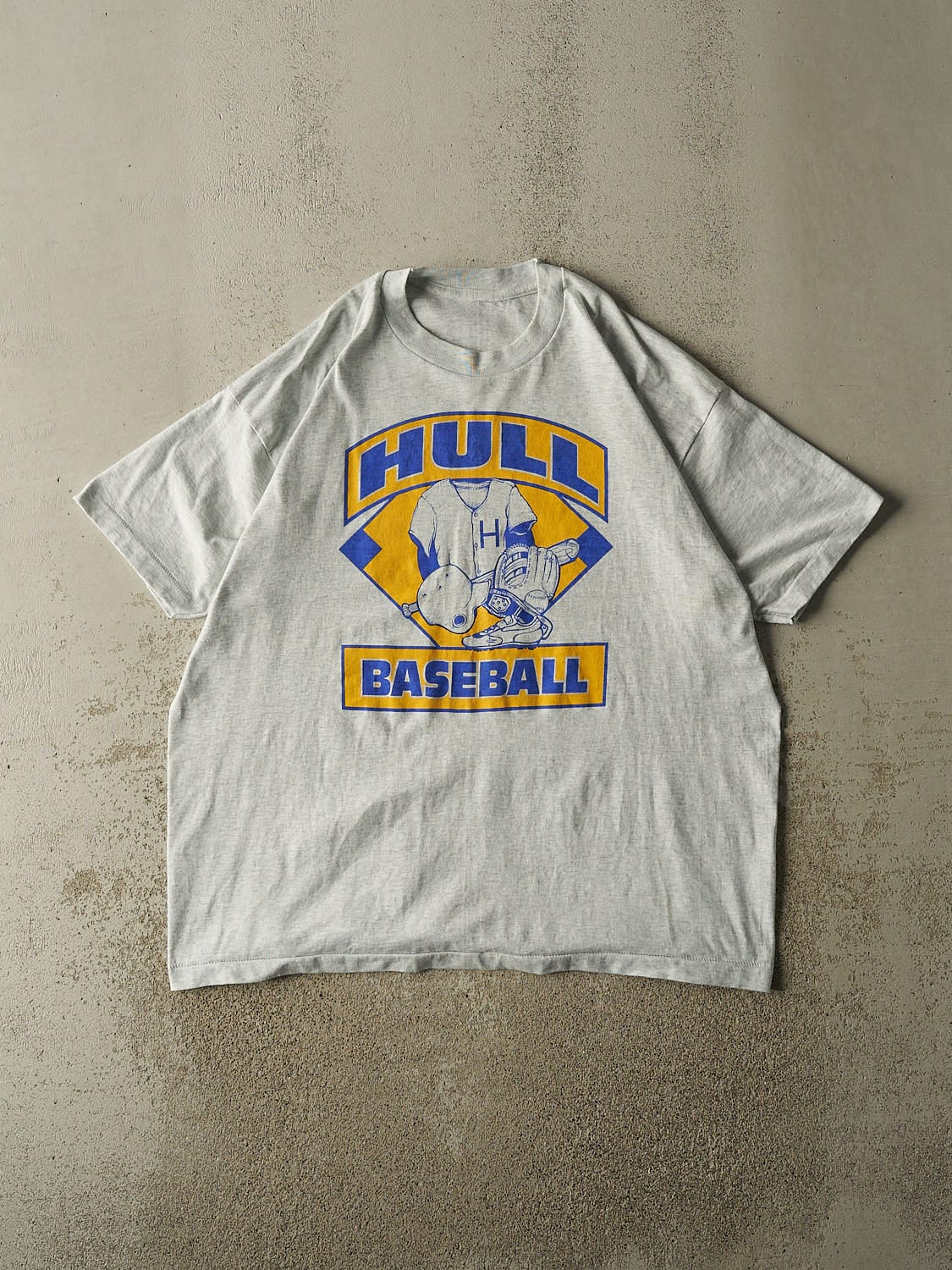 Vintage 80s Heather Grey Hull Baseball Single Stitch Tee (XL/XXL)