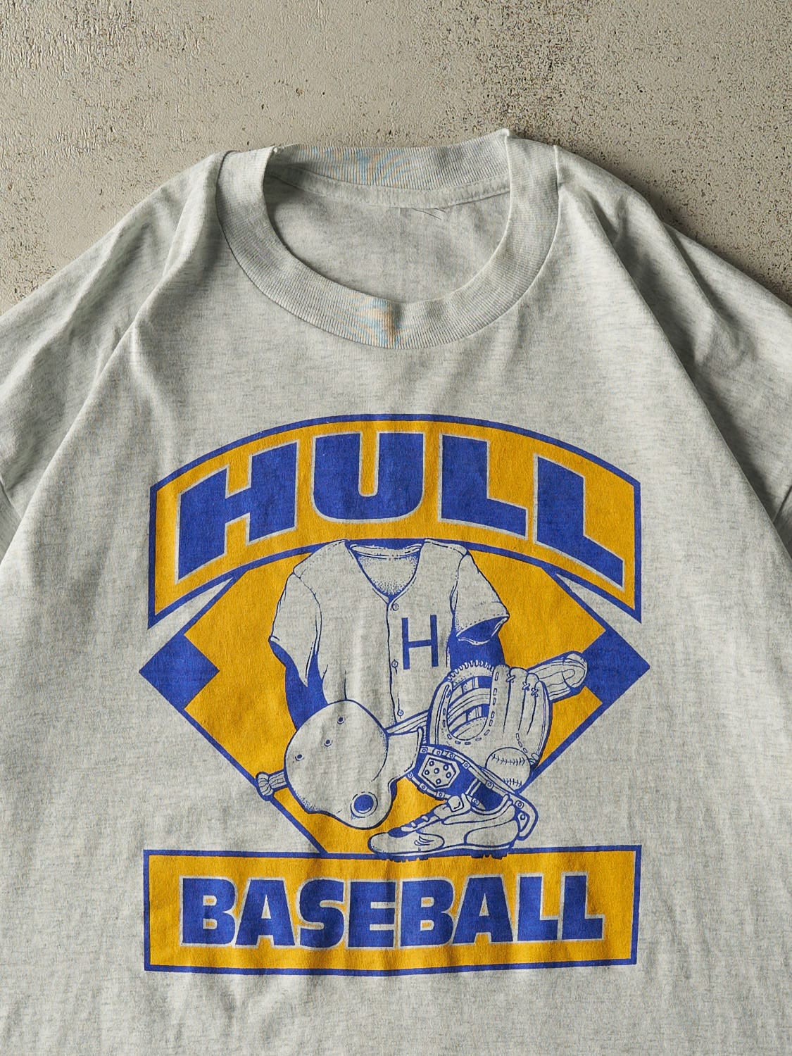 Vintage 80s Heather Grey Hull Baseball Single Stitch Tee (XL/XXL)