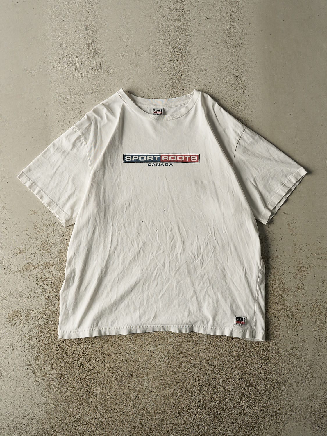 Vintage 90s White Roots Sport Tee (XL)