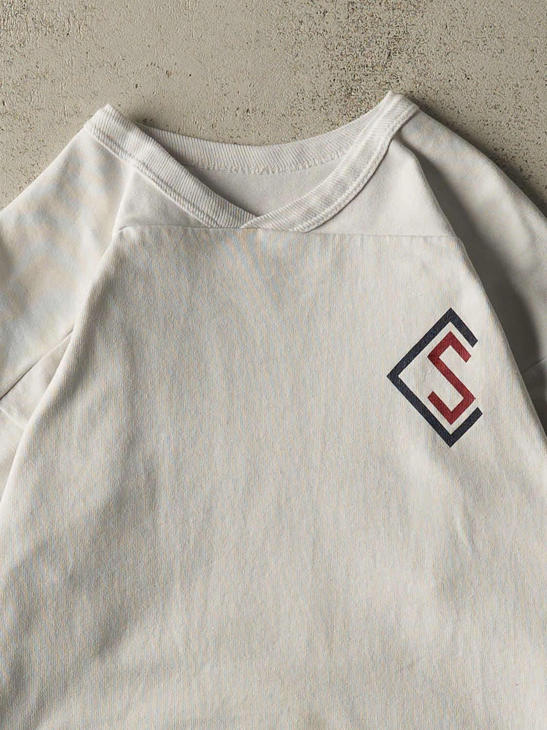 Vintage 86' White Claremont 3/4 Sleeve Tee (M/L)