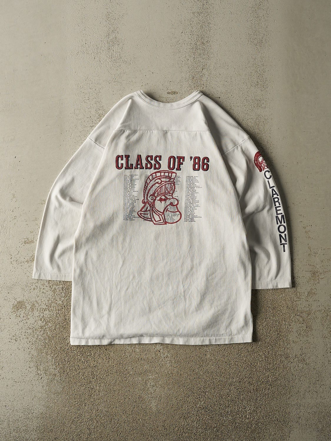 Vintage 86' White Claremont 3/4 Sleeve Tee (M/L)