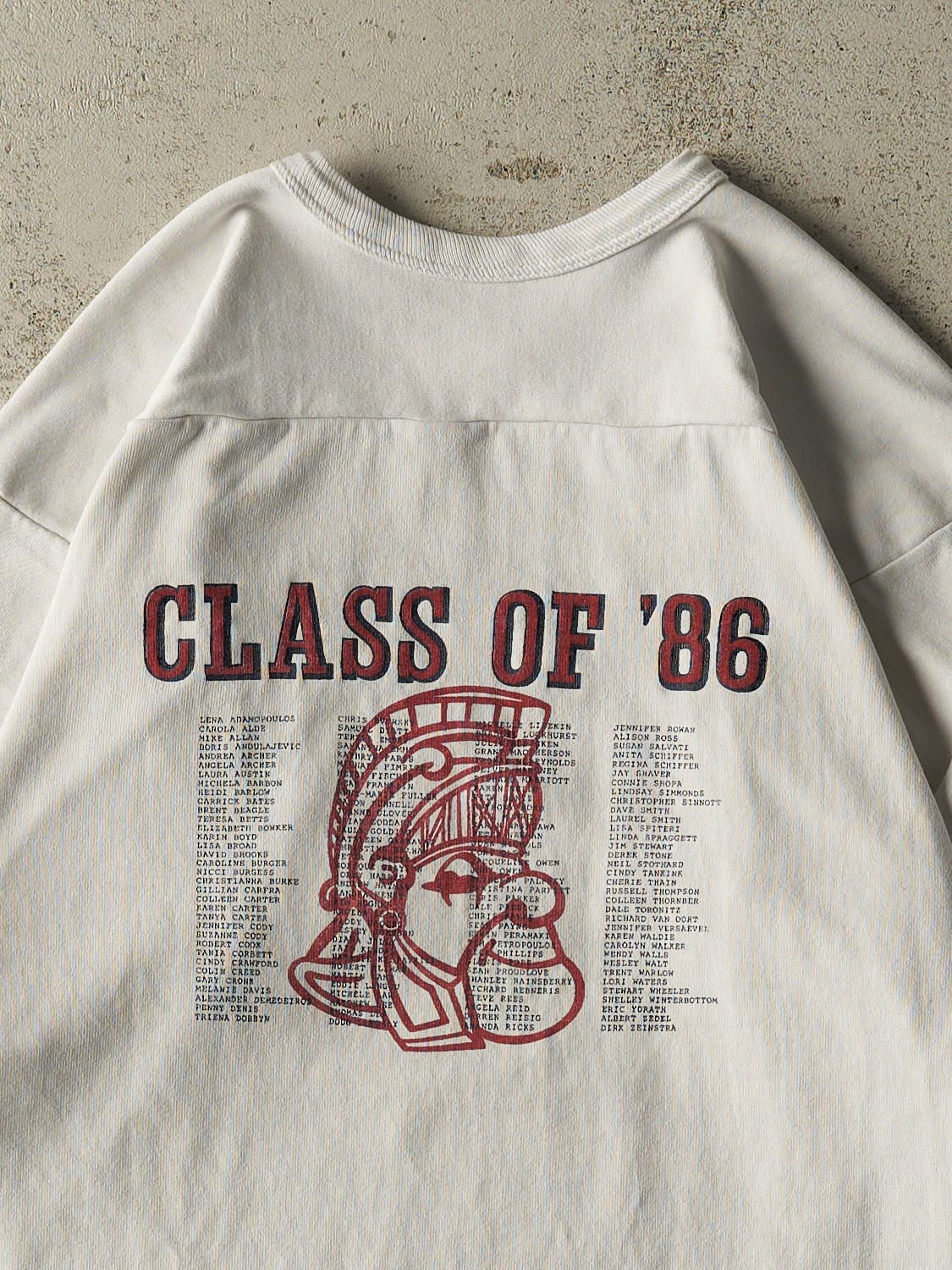 Vintage 86' White Claremont 3/4 Sleeve Tee (M/L)