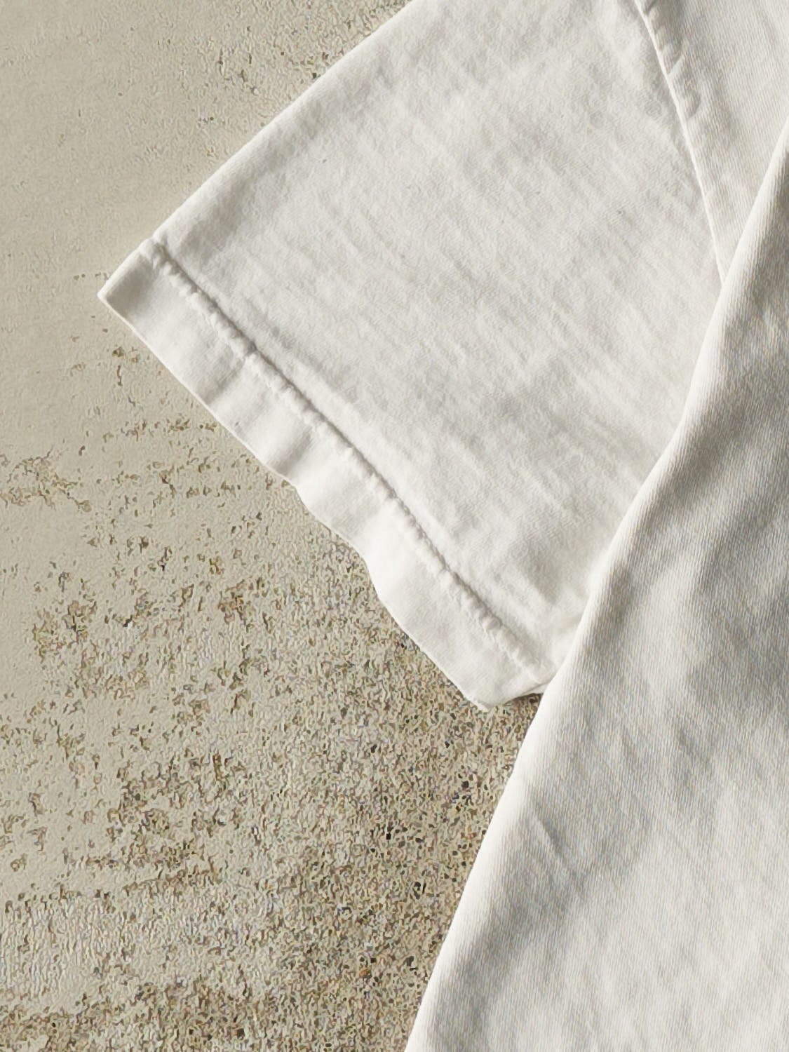 Vintage 90s White Adidas Embroidered Logo Tee (M)