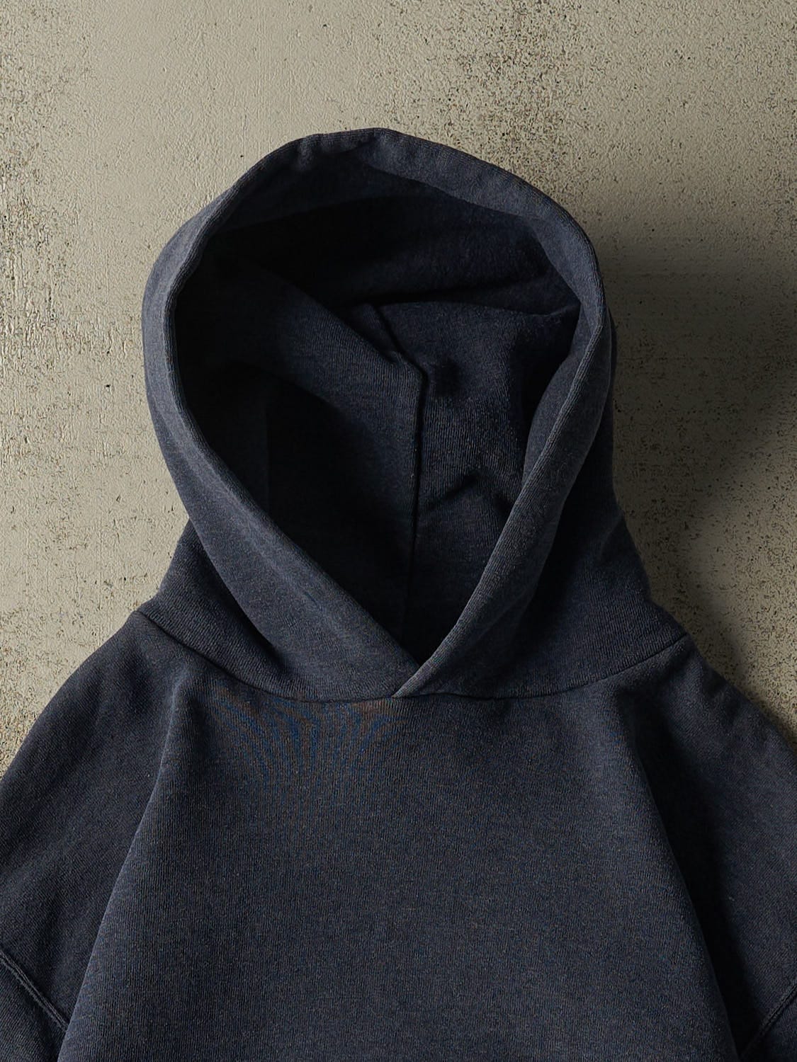 Vintage Y2K Sun Faded Navy Russell Athletic Blank Hoodie (S/M)