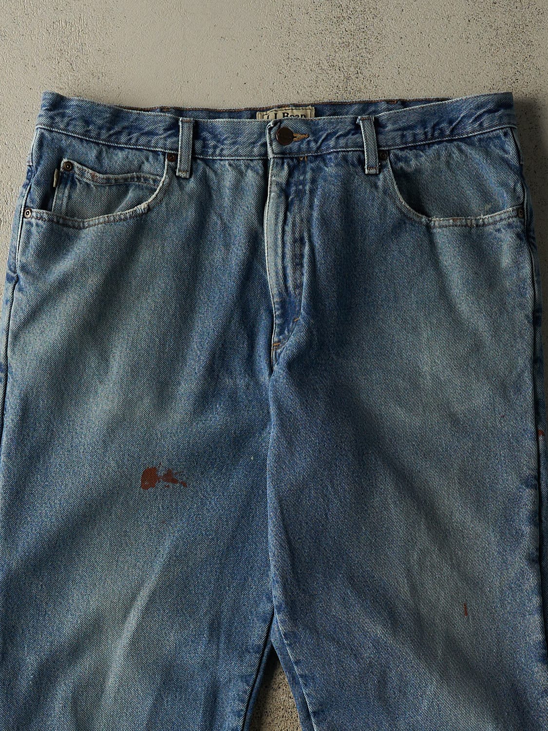 Vintage 90s Light Wash LL Bean Flannel Lined Jeans (37x29.5)