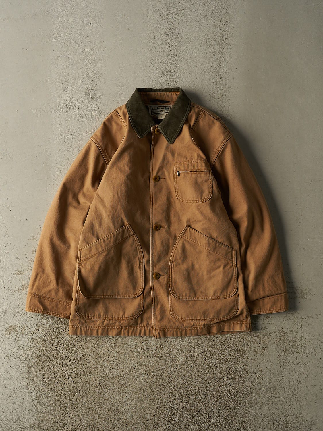 Vintage 90s Camel LL Bean Flannel Lined Chore Jacket (M/L)